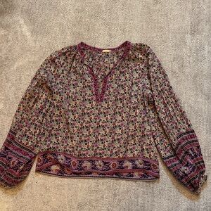 Matta Purple and Cream Floral Blouse